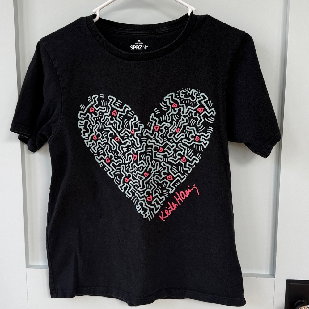 Keith Haring Rare Uniqlo Black Heart t-shirt- SPRZ NY- Women's XSmall